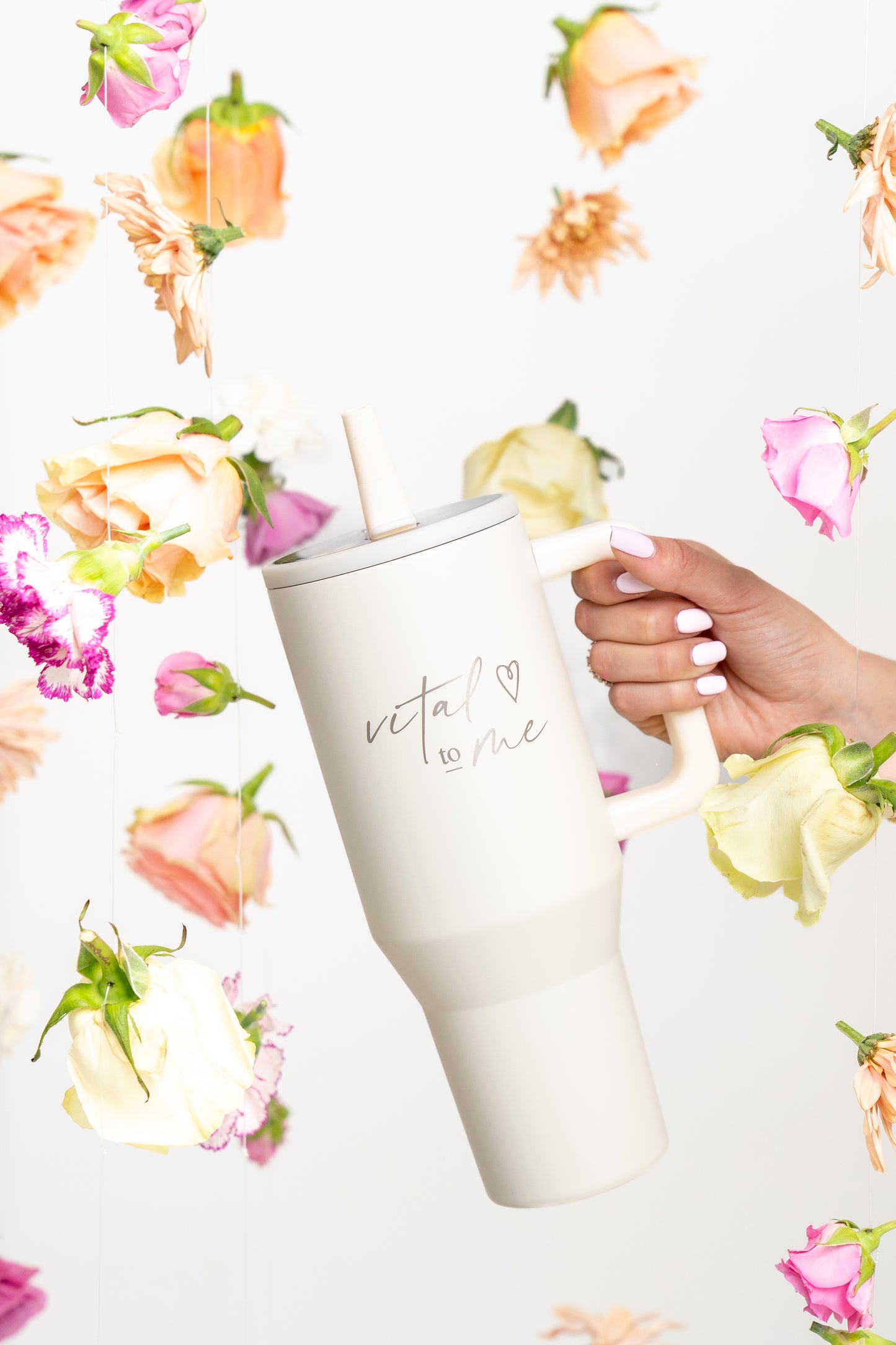 Tumbler Antiderrame Primavera Crema- Edición Limitada.