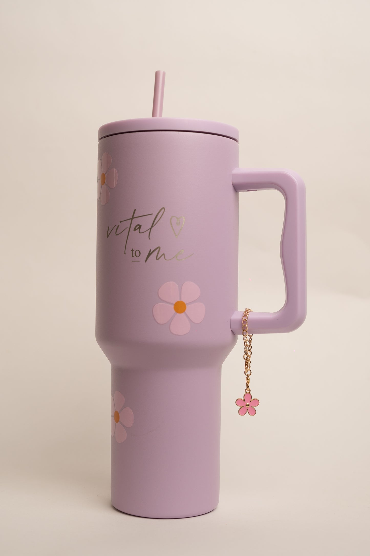 Llavero tumbler flor pink