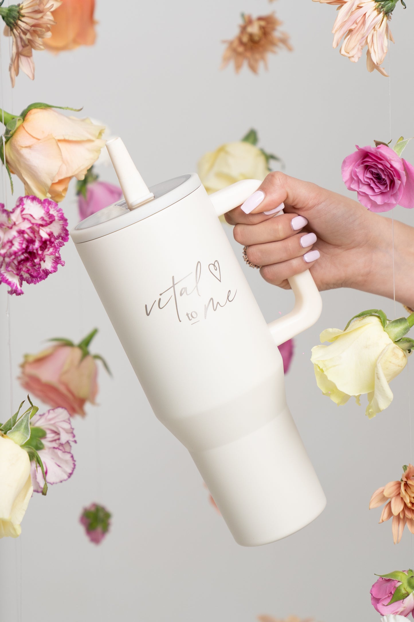 Tumbler Antiderrame Primavera Crema- Edición Limitada.
