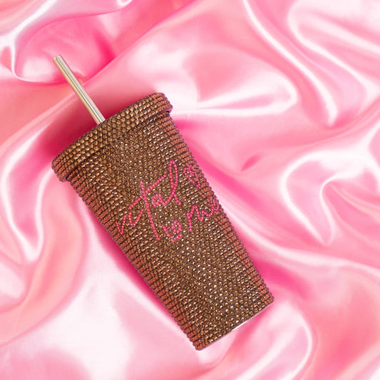 Vaso metálico con strass 500 mL