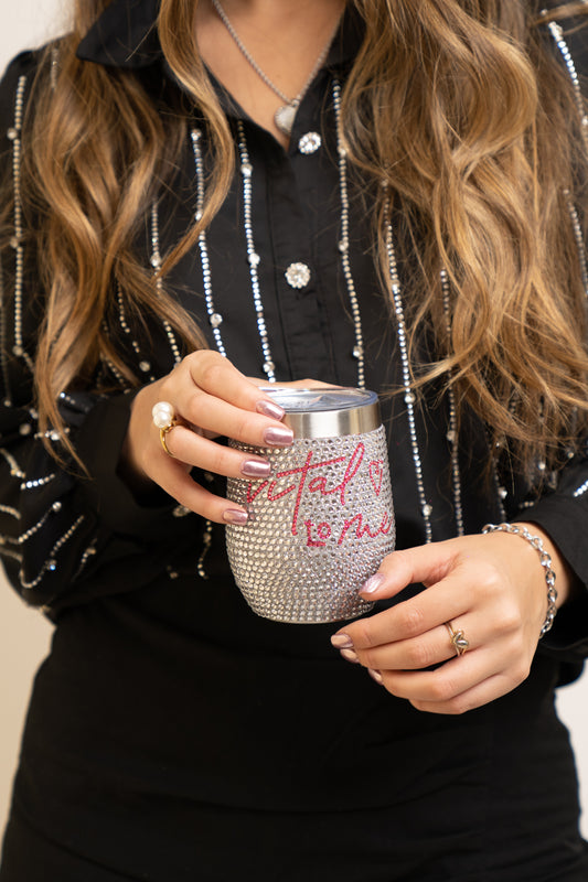 Mug de 350 ml brillos plateado.