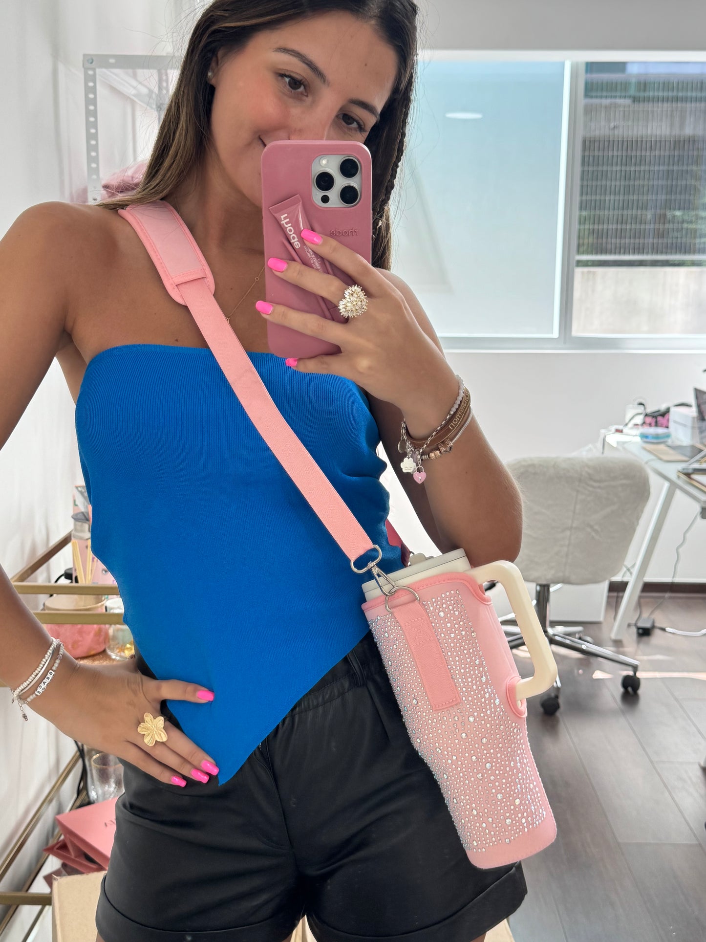Bolso Tumbler ajustable Rosa