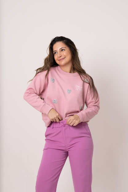 Poleron Vital Pink- Shinny hearts🪩💖✨