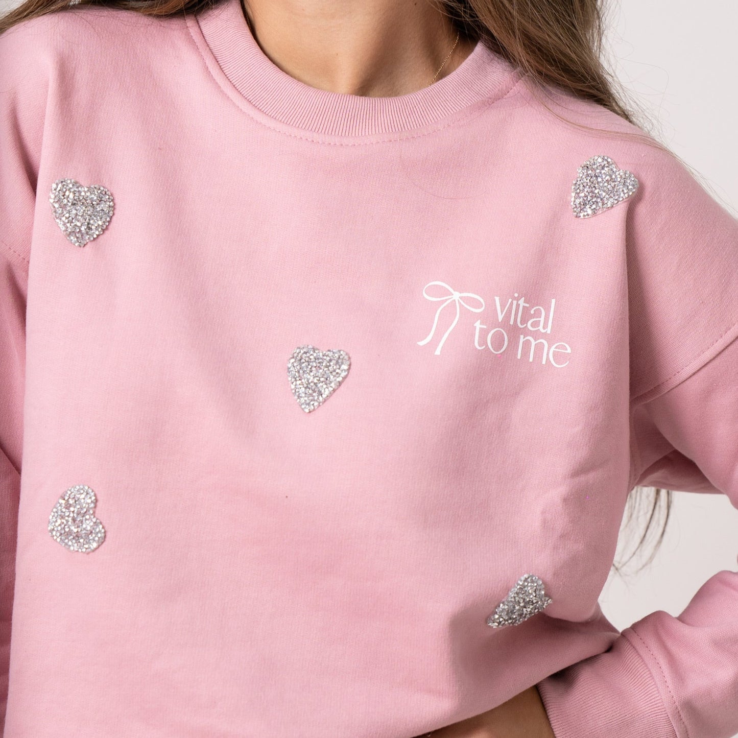 Poleron Vital Pink- Shinny hearts🪩💖✨