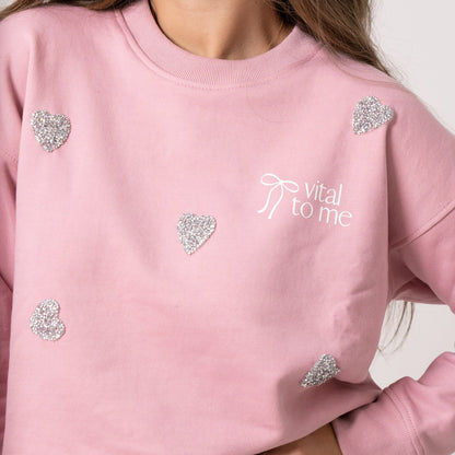 Poleron Vital Pink- Shinny hearts🪩💖✨