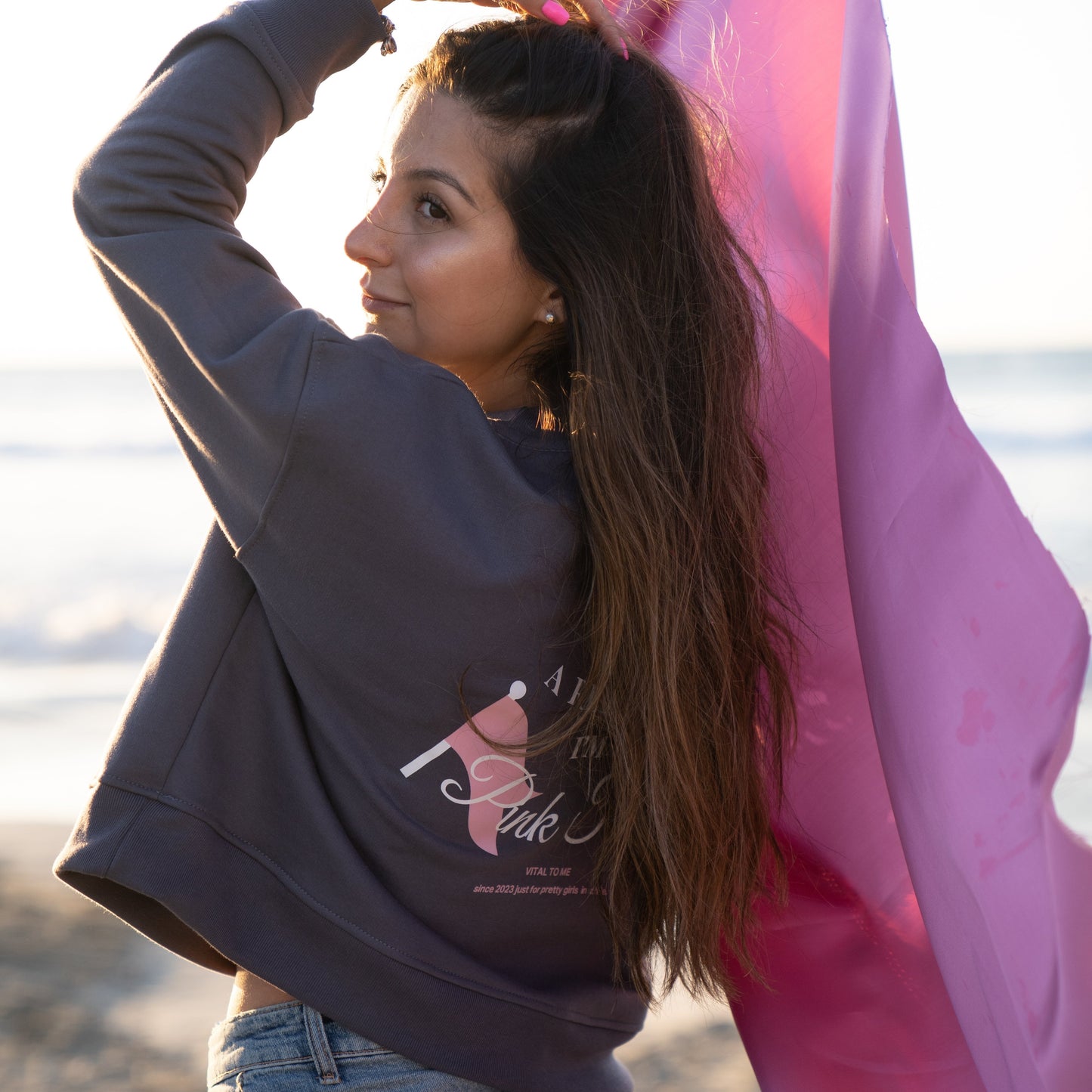 Poleron Vital Oversize Gris