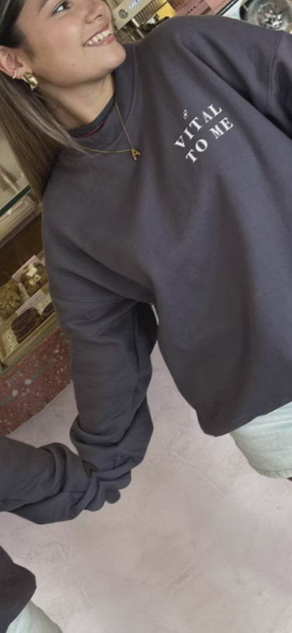 Poleron Vital Oversize Gris