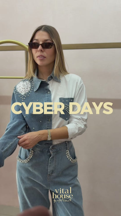Camisa DENIM/WHITE brillos